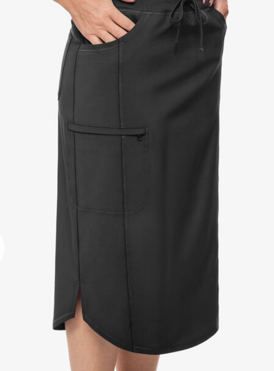 Cherokee Infinity Women's 5-Pocket Stretch Cargo Scrub Skirt With Drawstring